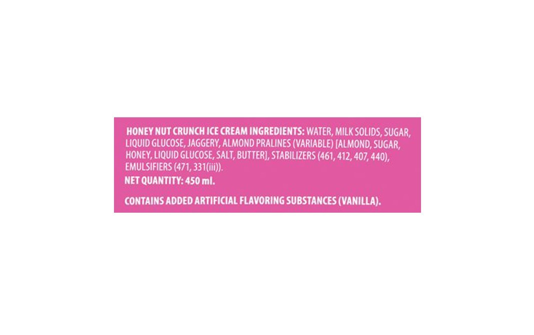Baskin Robbins Premium Ice Cream Honey Nut Crunch   Pack  450 millilitre